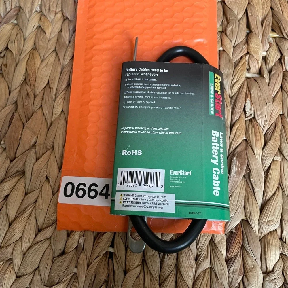 ✅ EverStart Lawn & Garden Battery Cable 49 in. 6 Gauge LG49-6-77 Black #️⃣0664